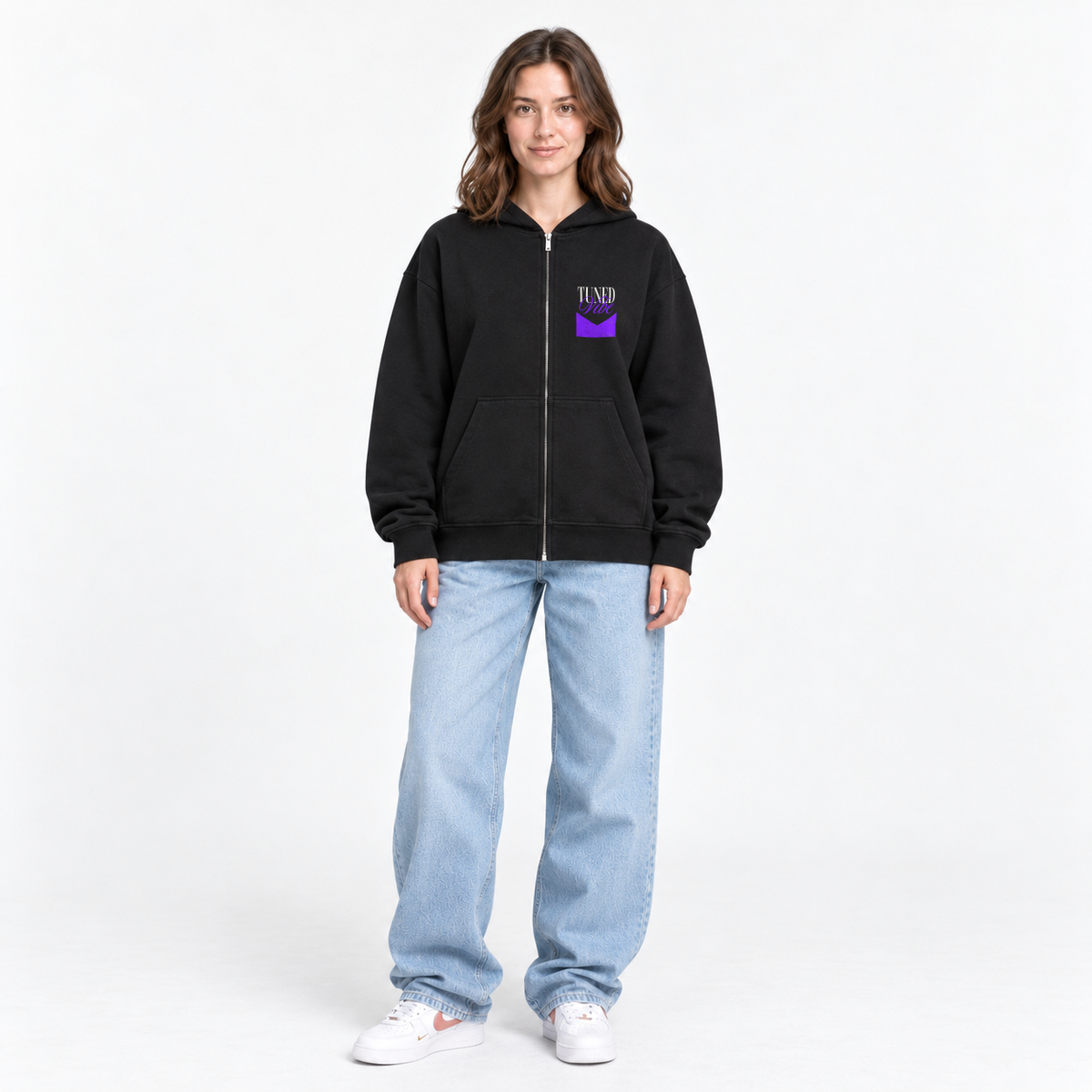TunedVibe Oversized Zipper Hoodie